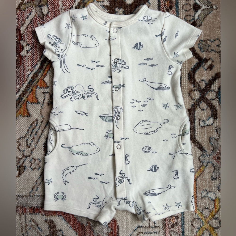 Pehr Short Sleeve Romper Life Aquatic 18-24 mos